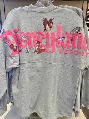 Disneyland Spirit Jersey Disney Animal Friends Adult XS Gray Woodland Glitter